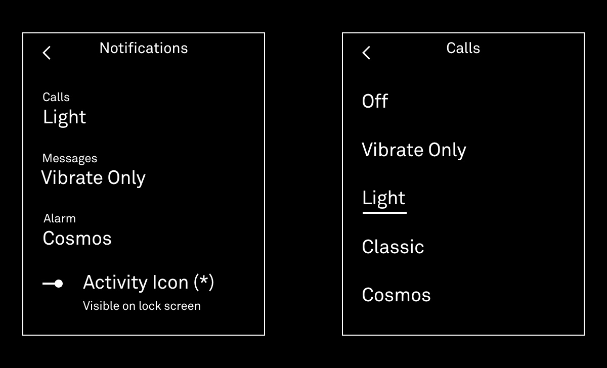 Notification Settings (Ringtones / Sounds) – Light Phone